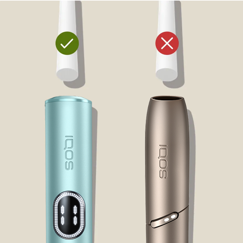 An IQOS ILUMA with a TEREA Stick compared to an IQOS 3 with a HEETS Stick